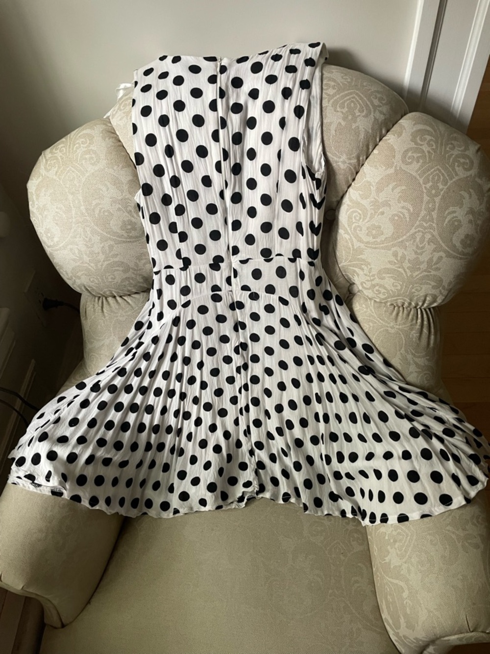 AX Paris White Dress with Black Polka Dots